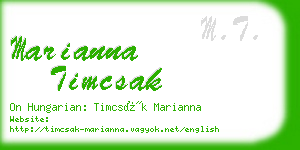 marianna timcsak business card